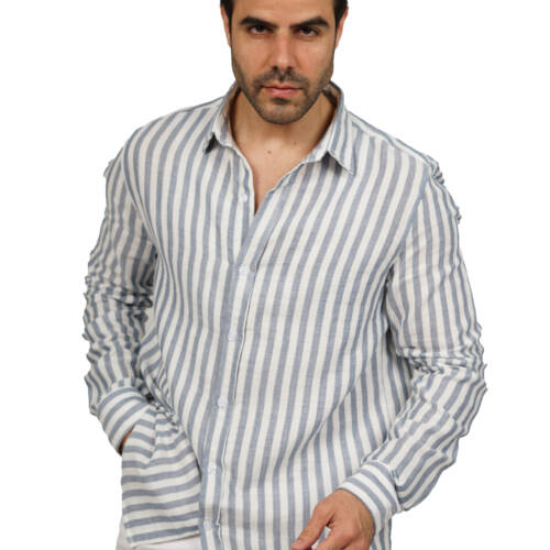 قميص رجالي مقلم - (2X-Large)